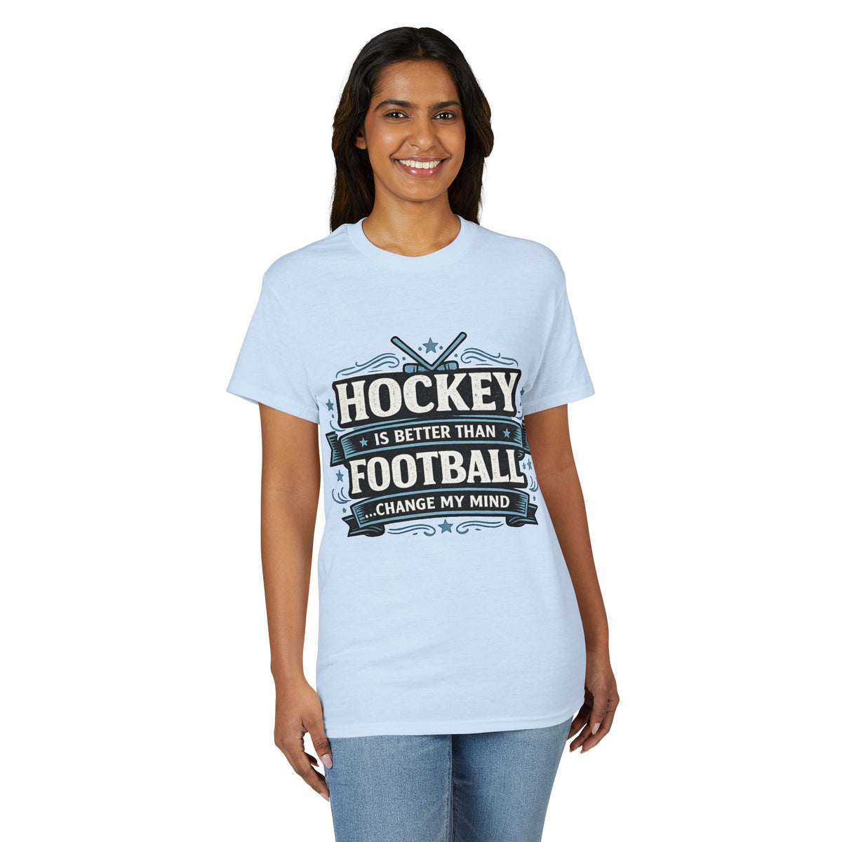 Hockey Is Better Than Football T-Shirt | Change My Mind sports tee