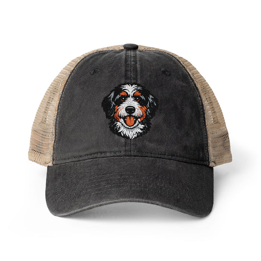 Bernedoodle embroidered Dog Mesh-Back Cap