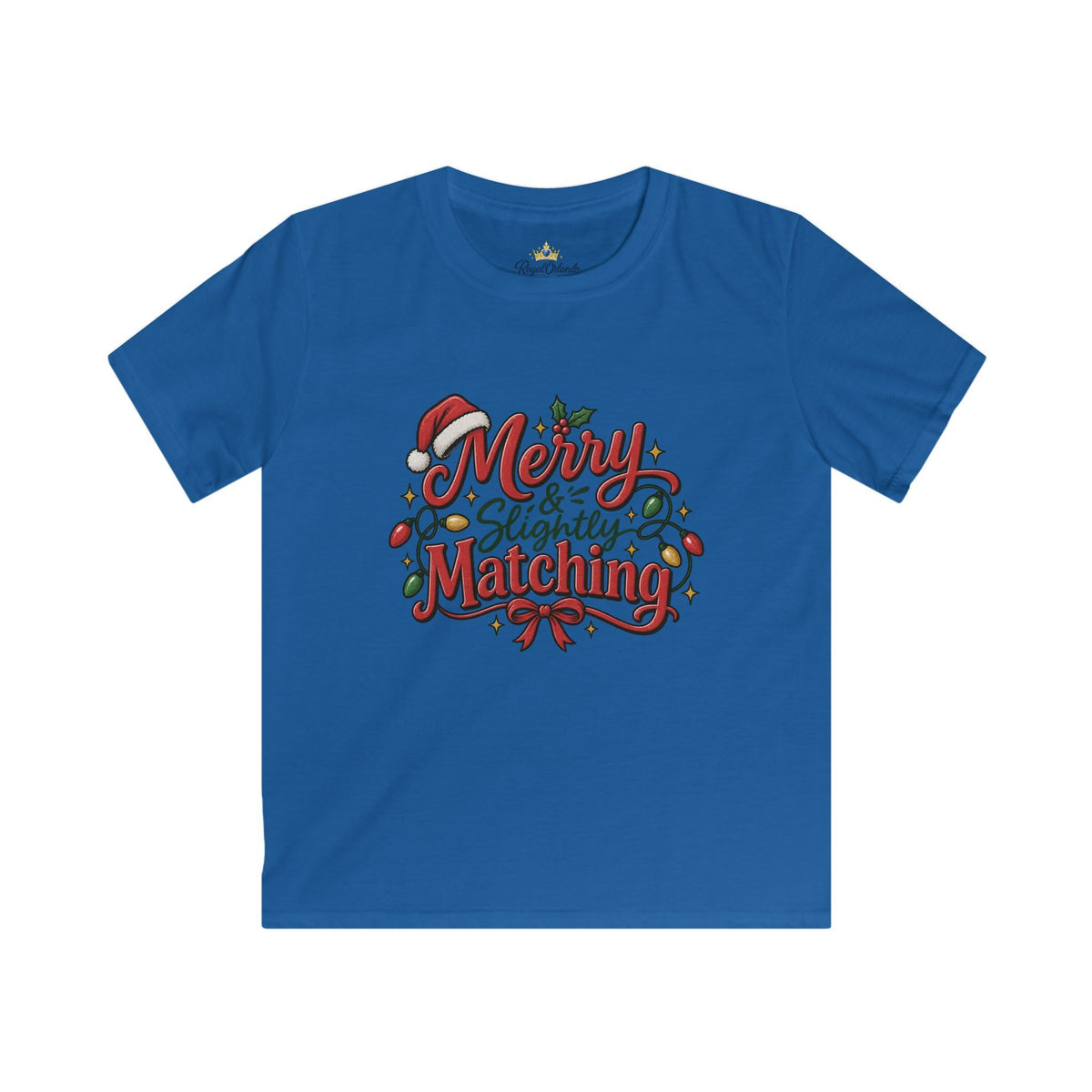 Kids T-Shirt — "Merry & Slightly Matching" Christmas Holiday Tee friends or family matching pajama shirt