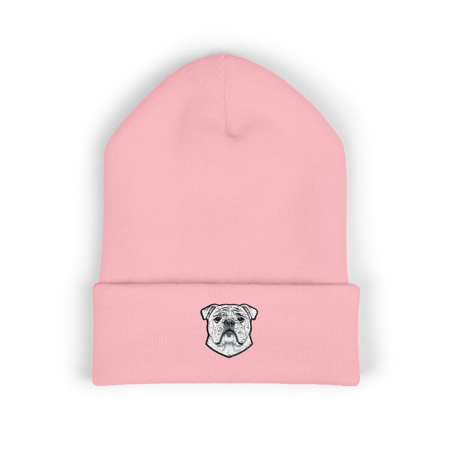 English Bulldog Embroidered Beanie | Cuffed Knit Hat