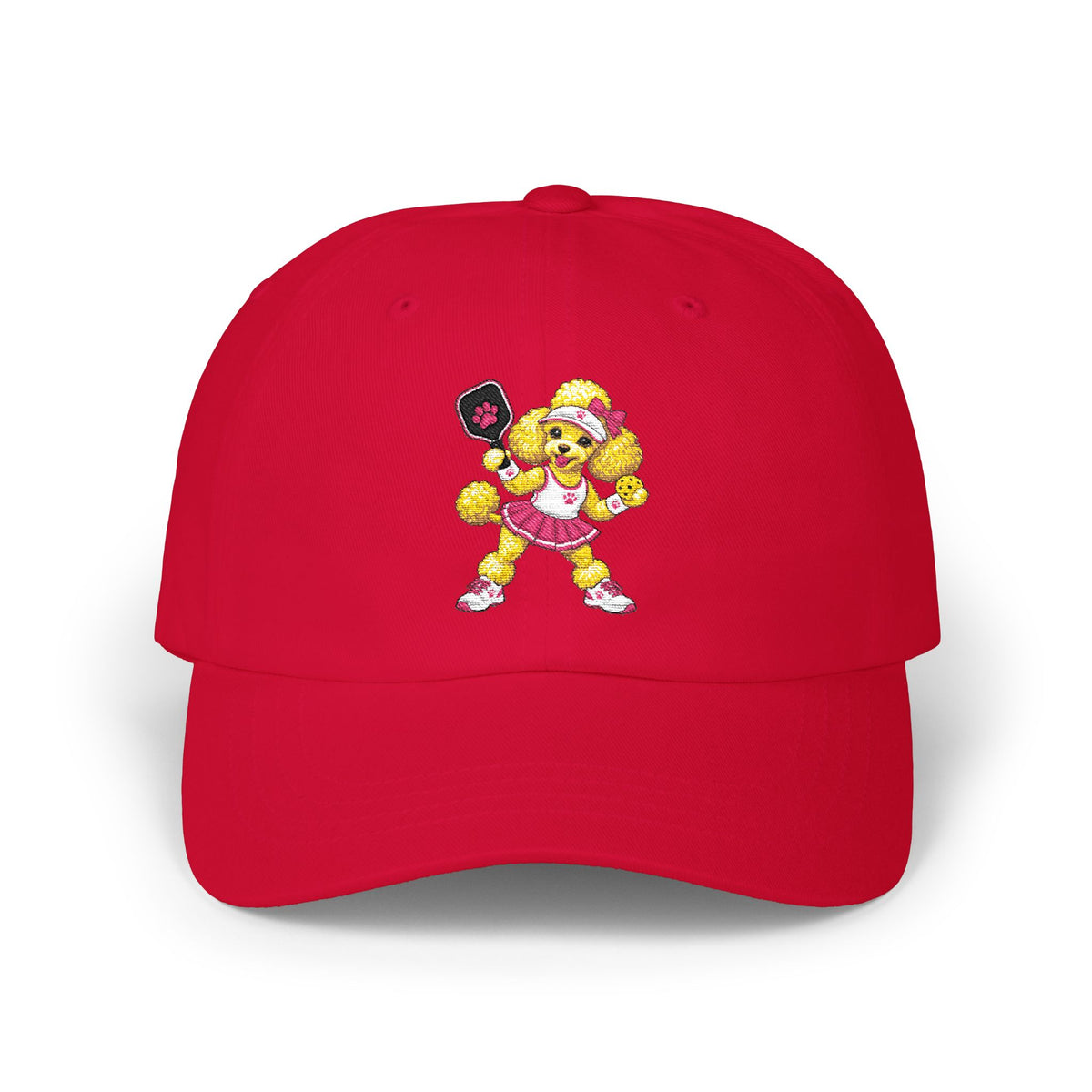 Pickleball Poodle Embroidered Classic Dad Cap