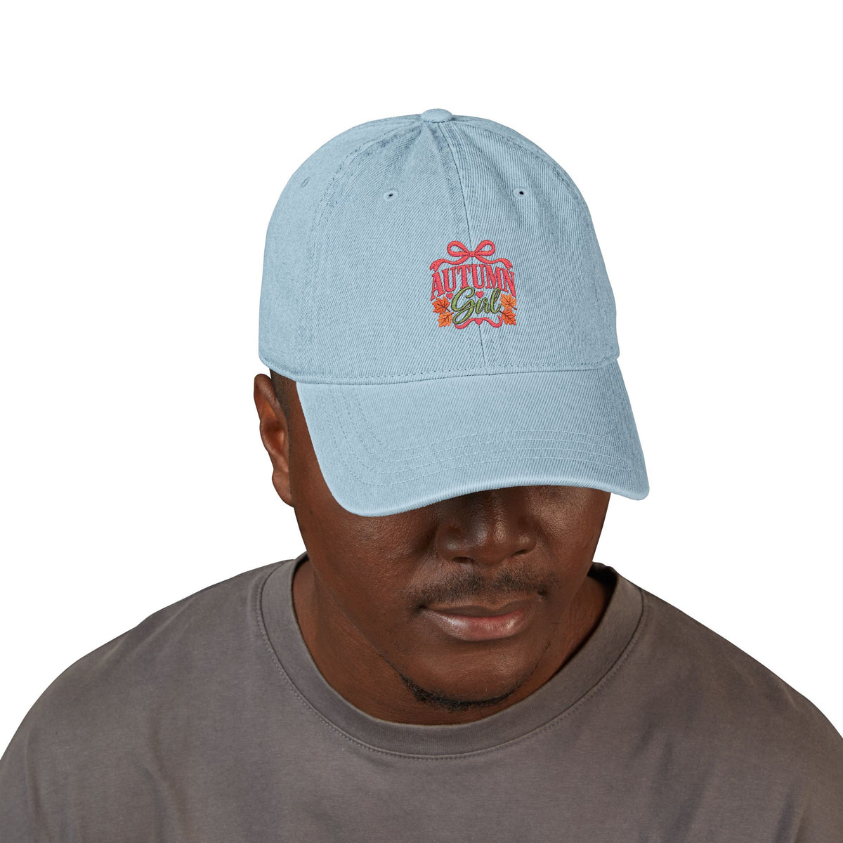 Autumn Girl Fall Denim Hat (Embroidery)
