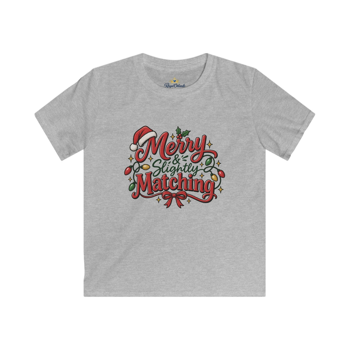Kids T-Shirt — "Merry & Slightly Matching" Christmas Holiday Tee friends or family matching pajama shirt
