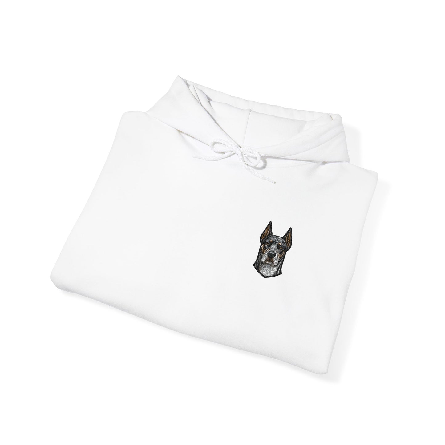 Great Dane embroidered design on hooded sweatshirt
