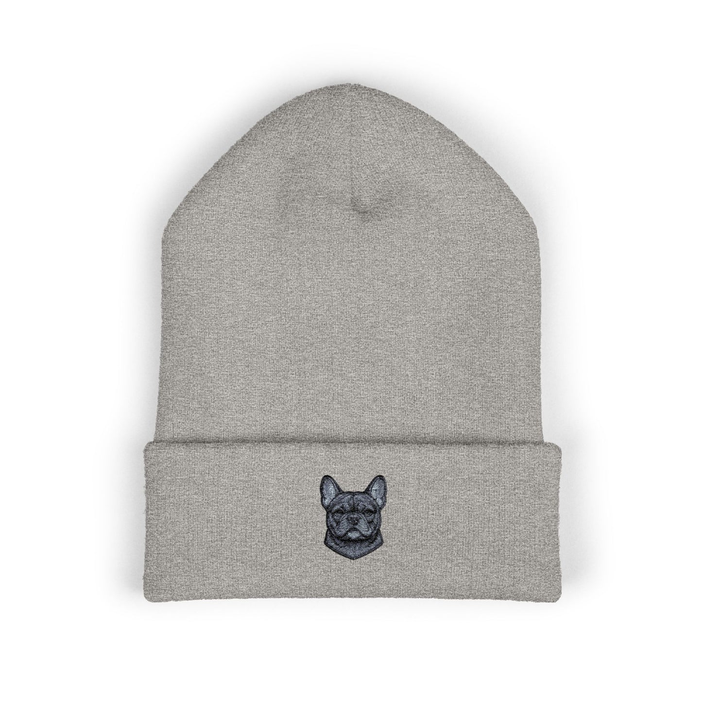 French Bulldog Embroidered Beanie | Cuffed Knit Hat