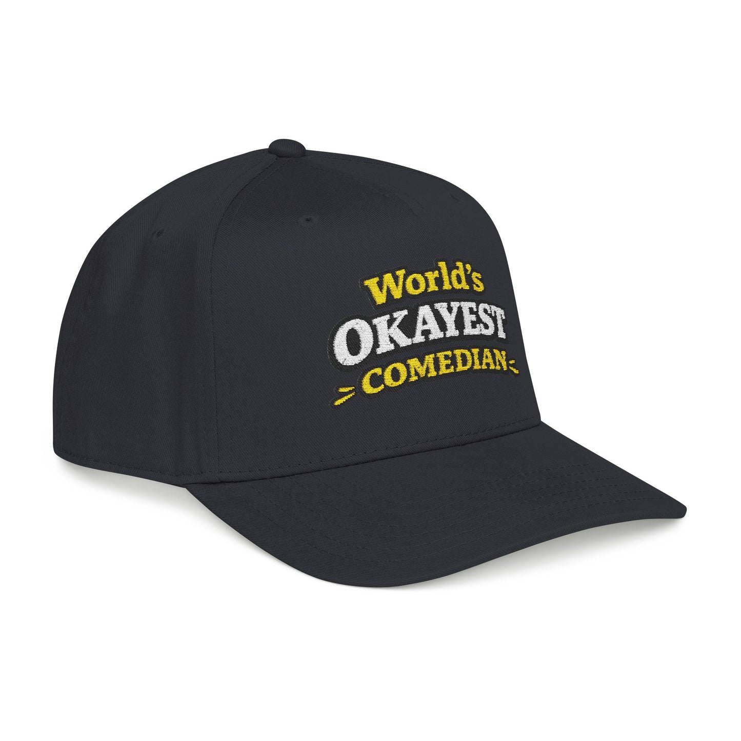 Dad Joke cap Worlds Okayest Comedian Mid Profile Baseball Cap