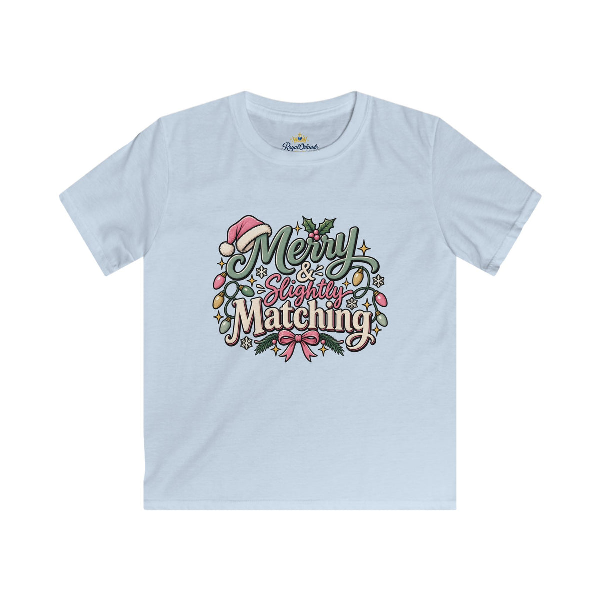 Kids Tee — "Merry & Slightly Matching" Cute Holiday Family Shirt