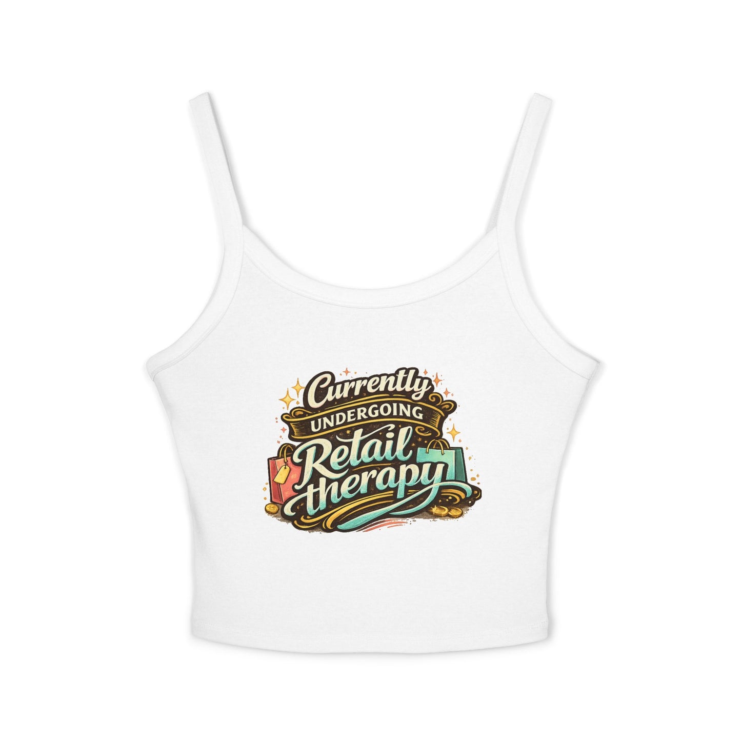Currently Undergoing Retail Therapy tank top | retail therapy graphic crop
