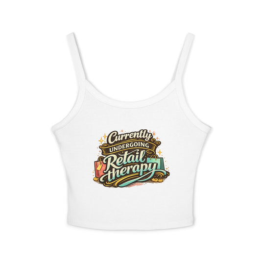 Currently Undergoing Retail Therapy tank top | retail therapy graphic crop