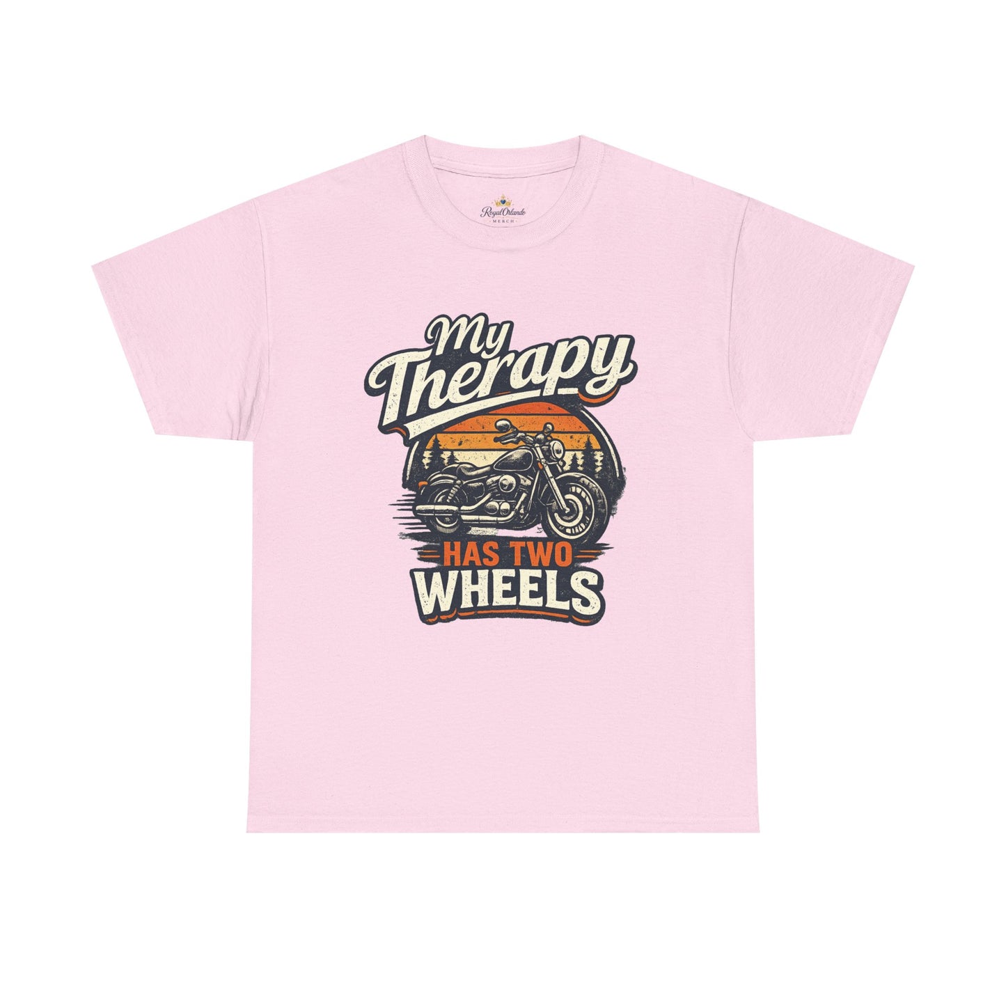 My Therapy Has Two Wheels Motorcycle Tee | Biker Riding Sunset Design