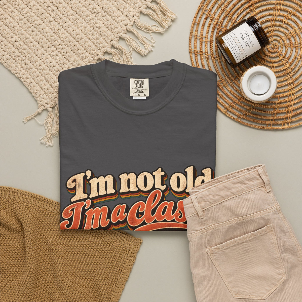 I'm Not Old I'm a Classic T-shirt | Retro Script Vintage Typography