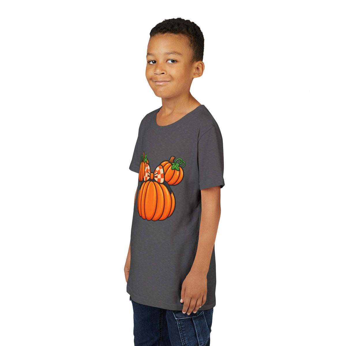 Fall Pumpkin Ears Youth Tee | Halloween Fall Pumpkin Tee