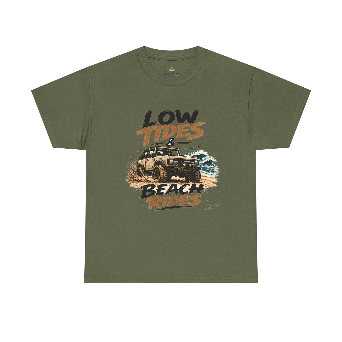 Low Tides & Beach Rides T-Shirt | 4x4 Beach Offroad Graphic