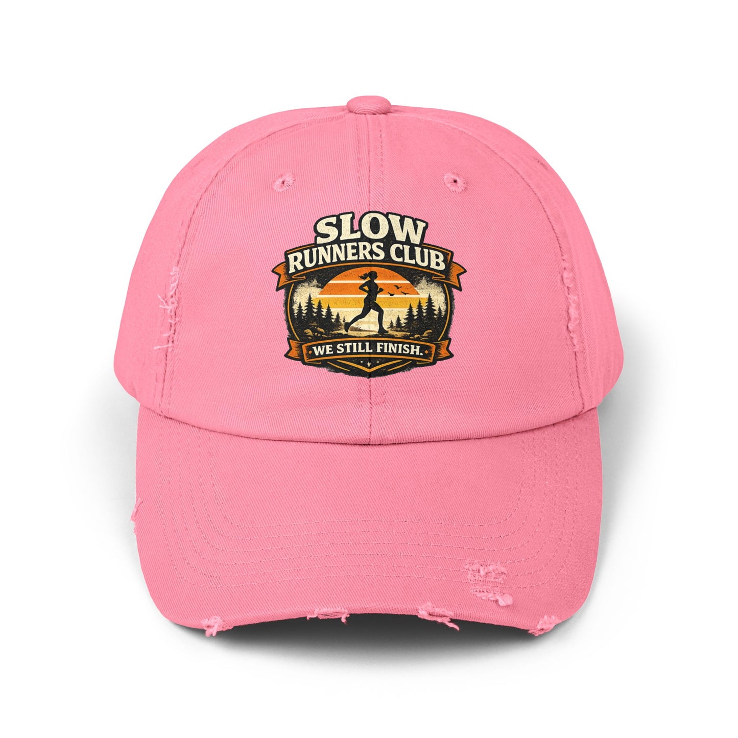 Slow Runners Club cap  We still finish | Distressed Running Hat, Funny Runner Logo