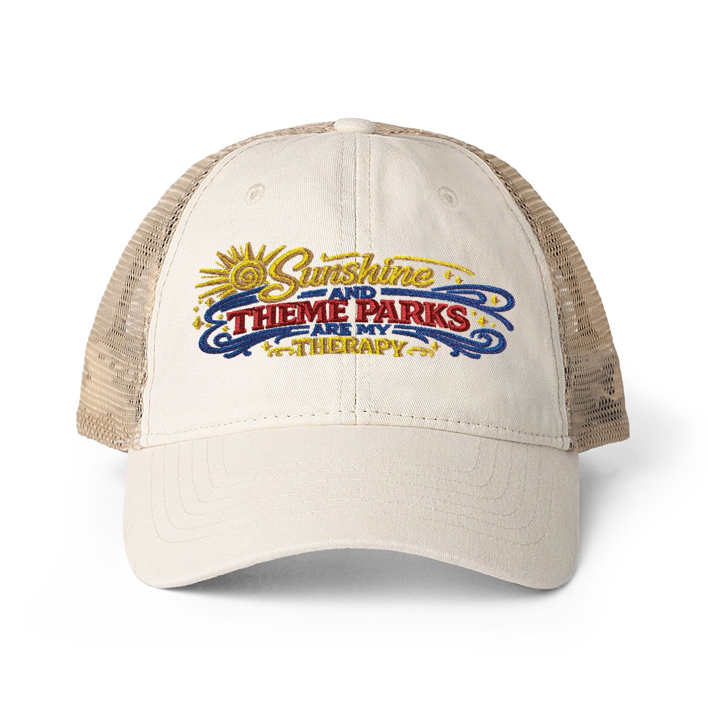 Women's Washed Mesh-Back Cap Sunshine and theme parks are my therapy vacation hat