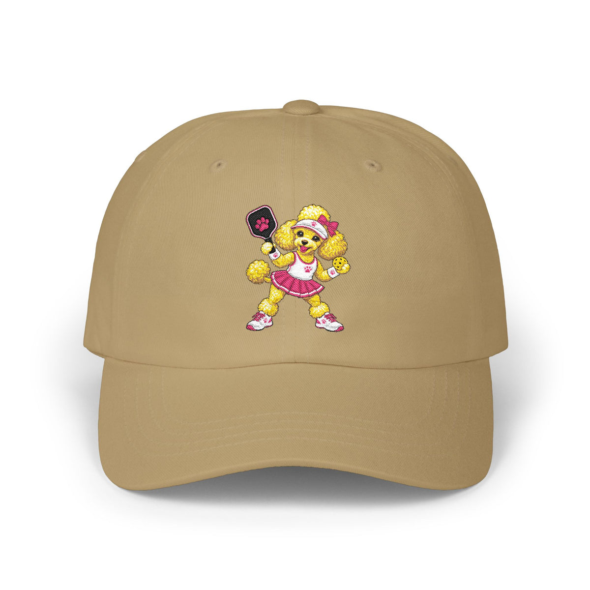 Pickleball Poodle Embroidered Classic Dad Cap