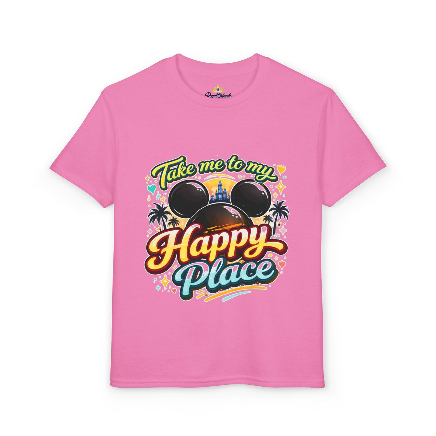 Take Me To My Happy Place Youth T-Shirt | Mickey Ears Sunset Theme