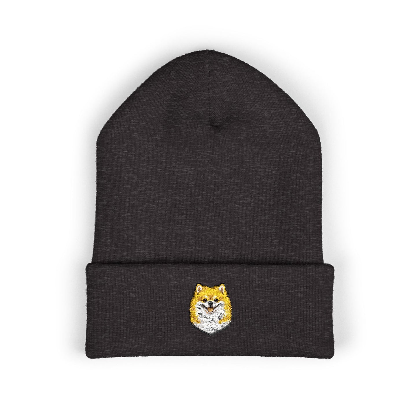 Pomeranian Embroidered Beanie | Cuffed Knit Hat