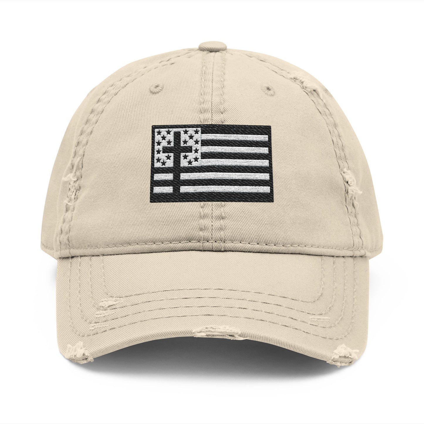 Distressed Embroidered American Flag Dad Hat