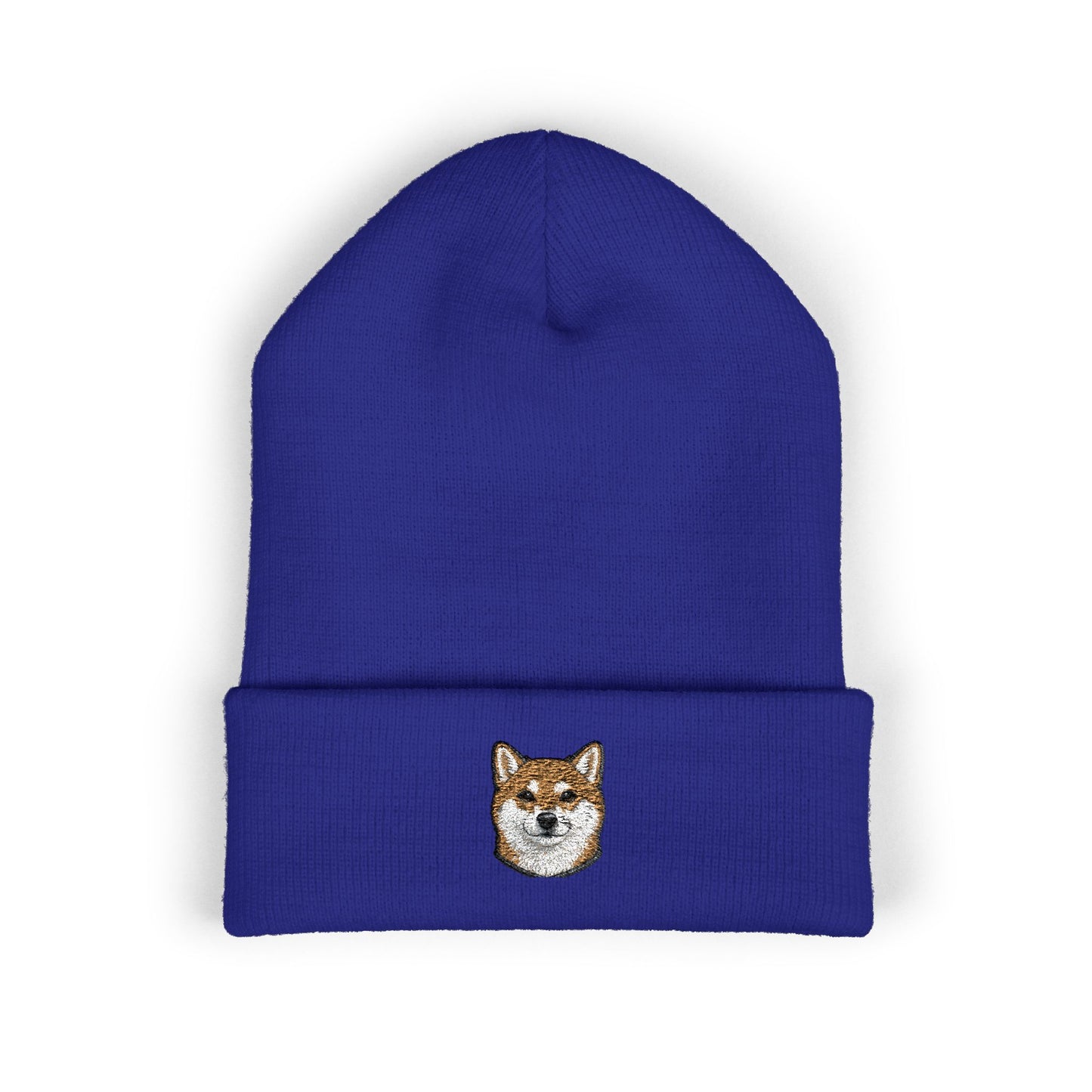 Shiba Inu Embroidered Beanie | Cuffed Knit Hat