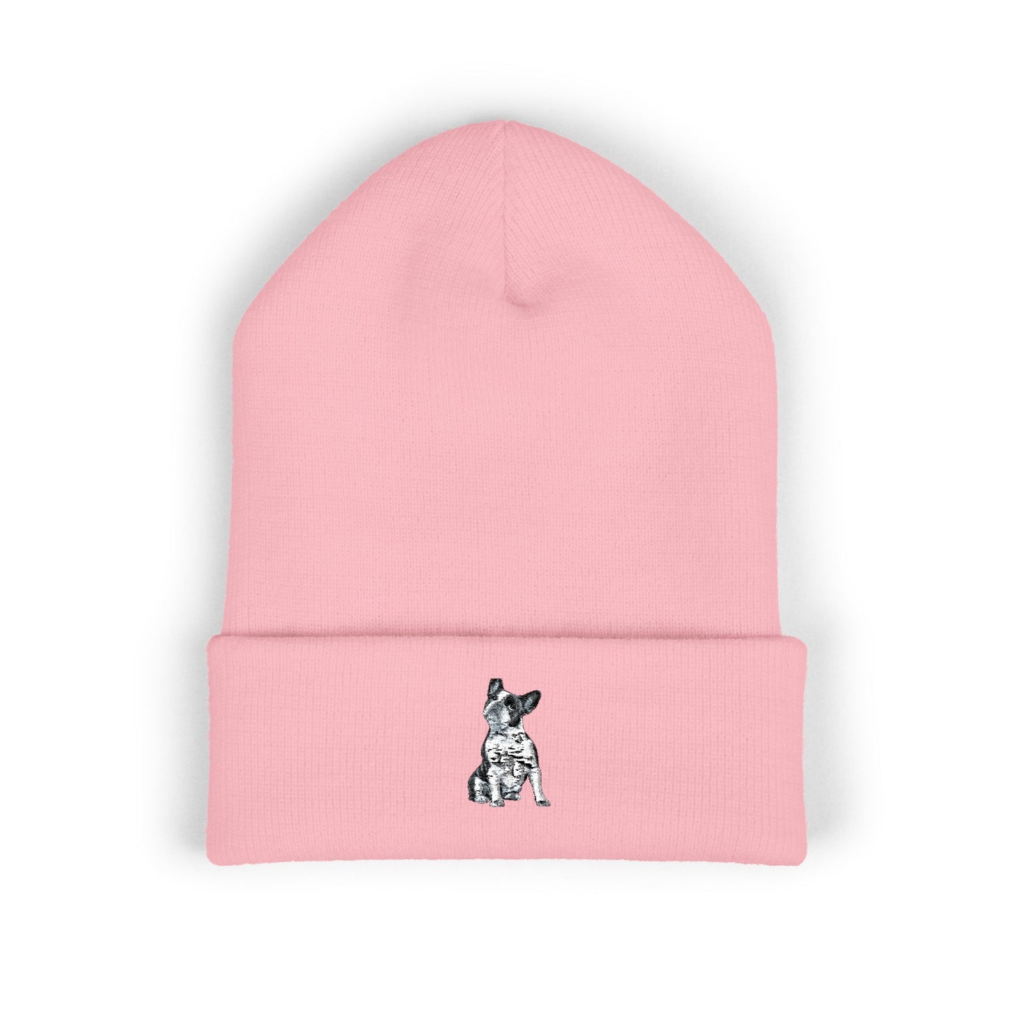 French Bulldog Embroidered Beanie | Cuffed Knit Hat