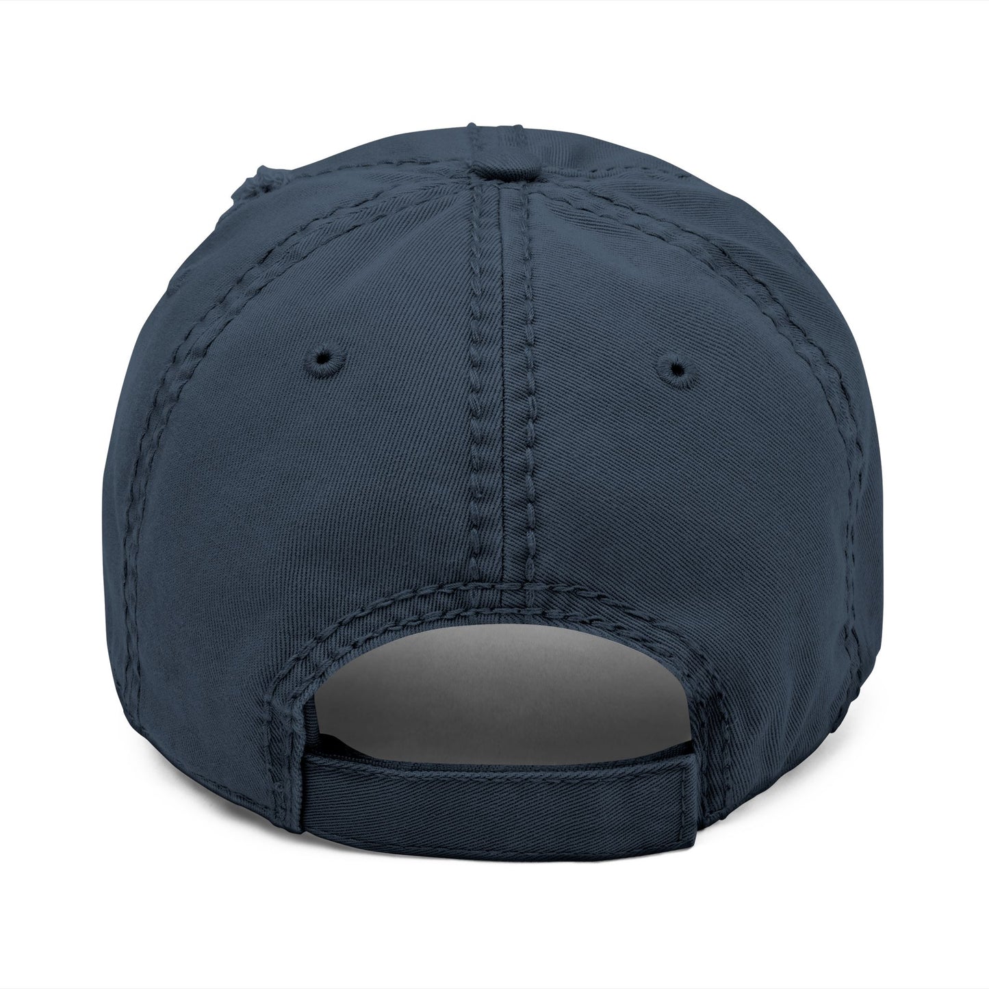 Embroidered Black French Bulldog Face Dad Hat | Distressed Baseball Cap