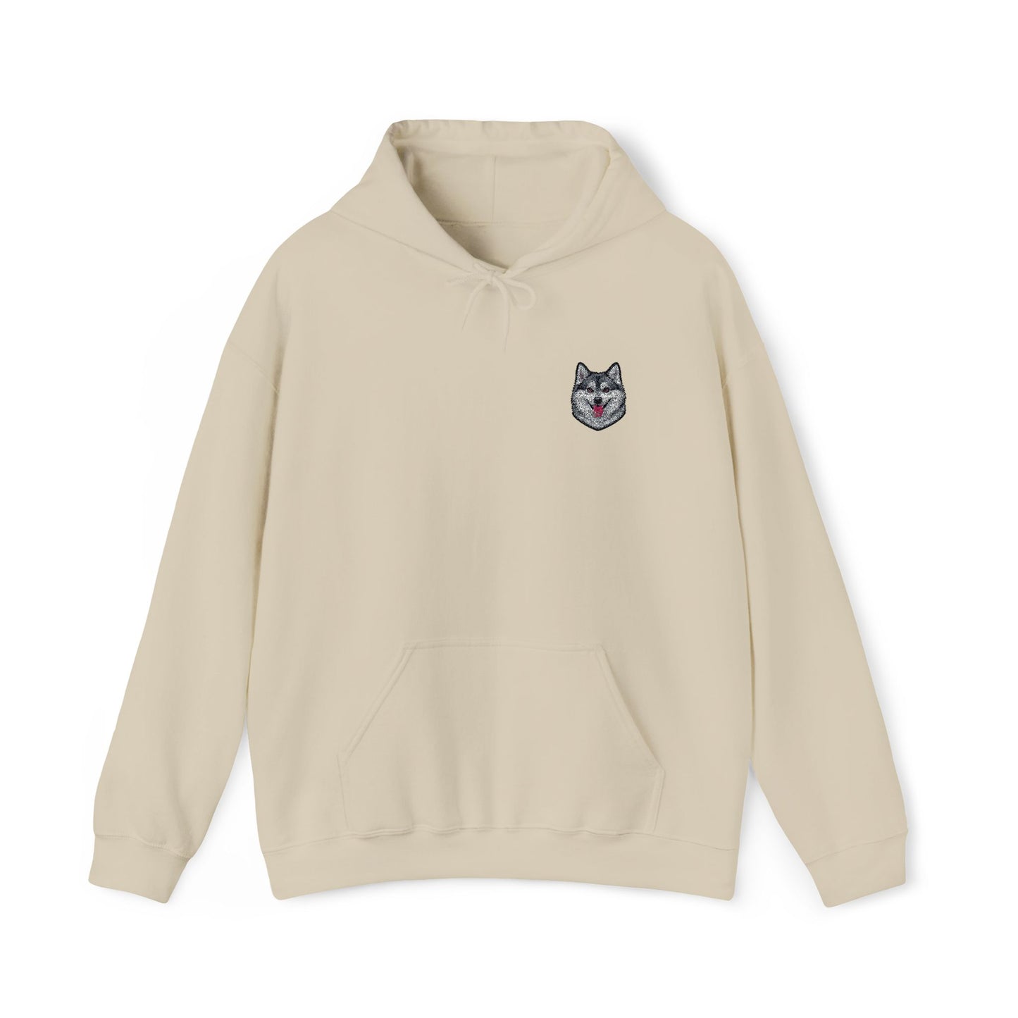 Alaskan Klee Kai embroidered design on hooded sweatshirt