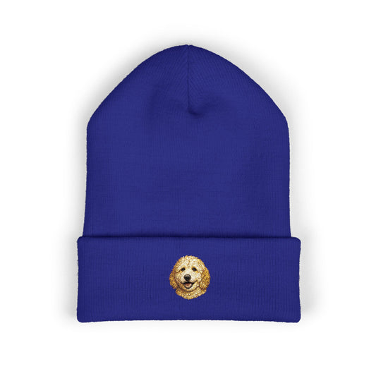 Golden Doodle Embroidered Beanie | Cuffed Knit Hat