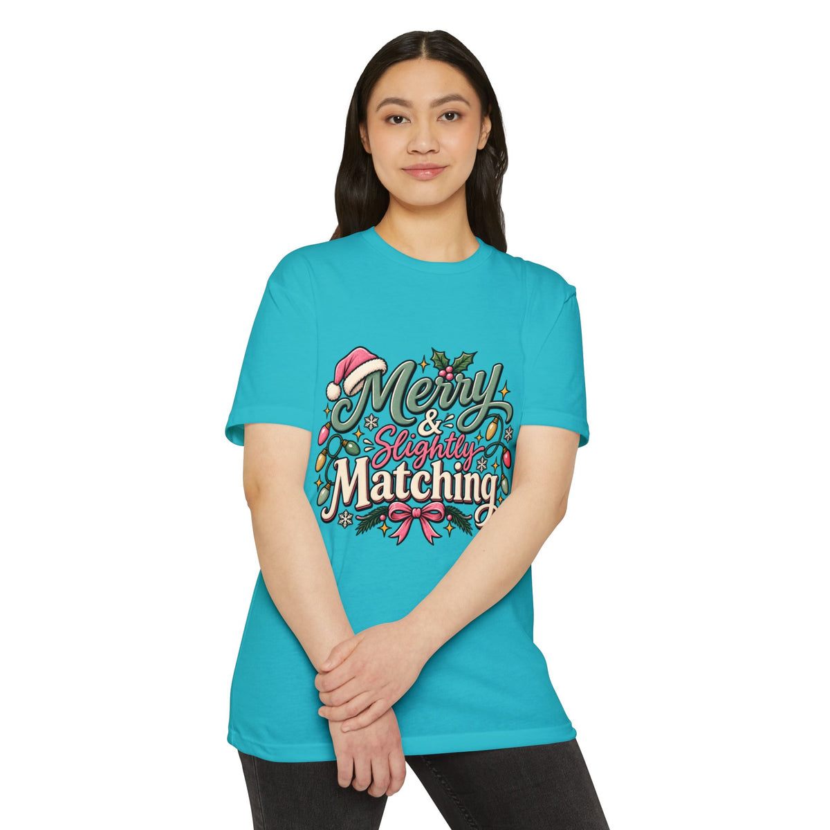 Christmas T-Shirt — "Merry & Slightly Matching" Festive Holiday Tee- Family pajamas