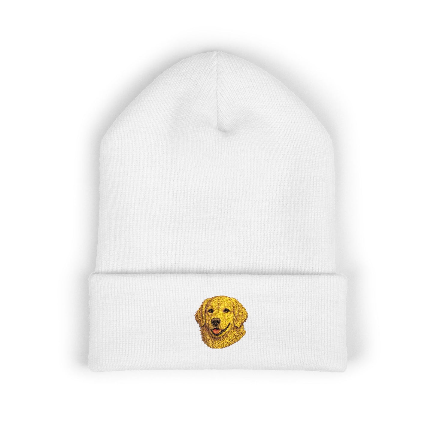 Golden Retriever Embroidered Beanie | Cuffed Knit Hat