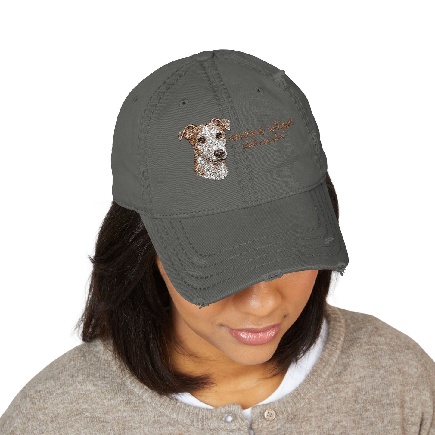 Anxious Whippet Embroidered Dog hat