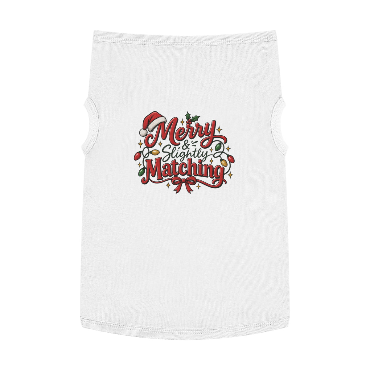 Pet Tshirt — "Merry Slightly Matching" Christmas Dog Shirt family pajama set