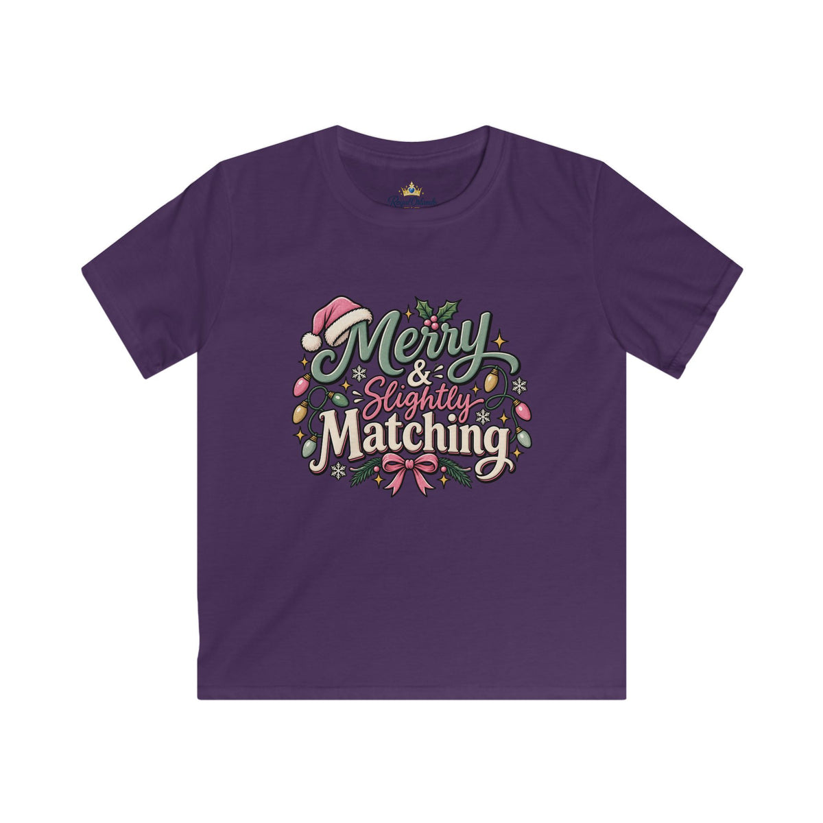 Kids Tee — "Merry & Slightly Matching" Cute Holiday Family Shirt