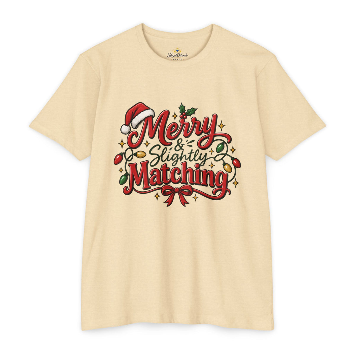 Merry & Slightly Matching Christmas T-Shirt- Family and Friends holiday pajama shirts