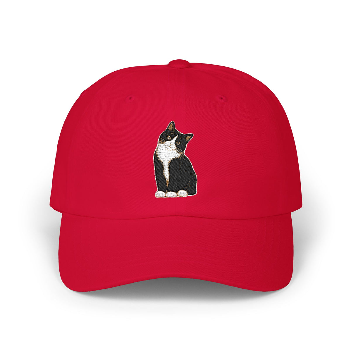 Tuxedo Cat Embroidered Classic Dad Cap