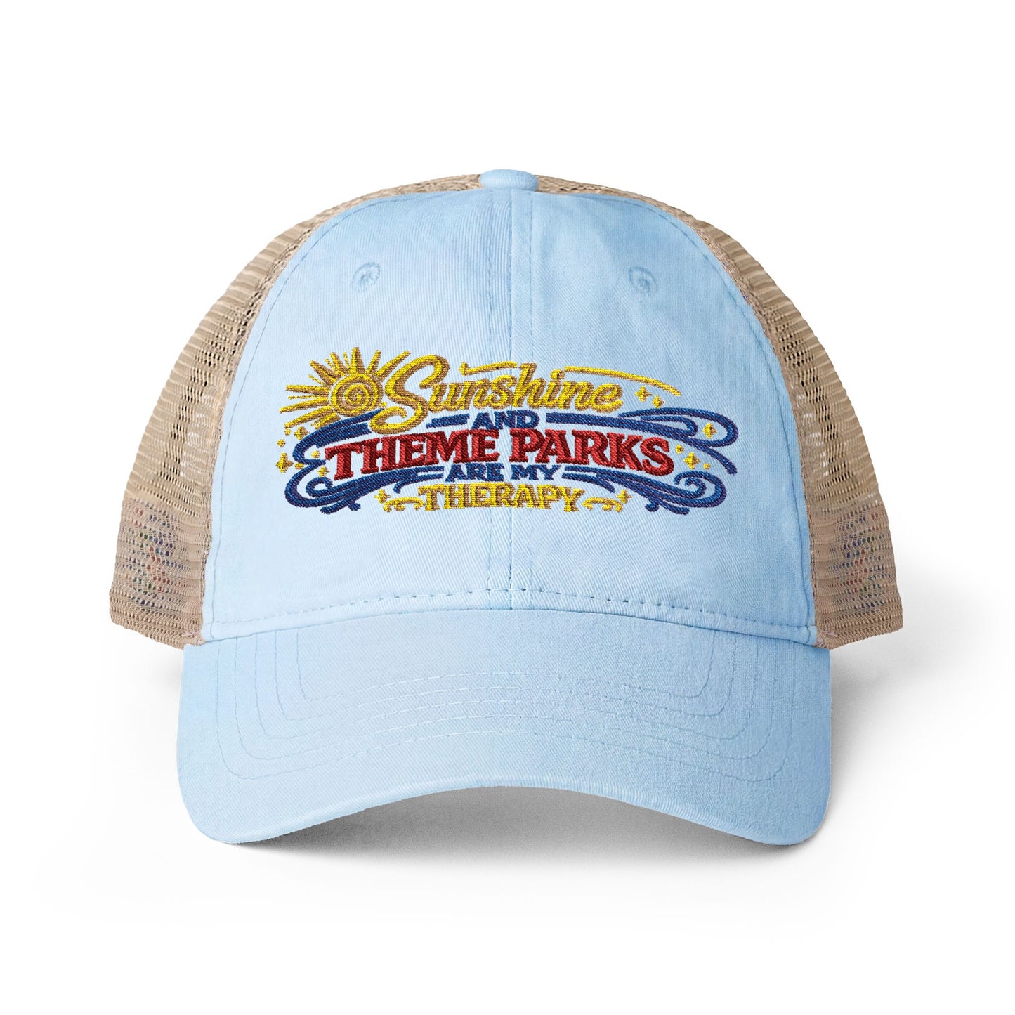 Women's Washed Mesh-Back Cap Sunshine and theme parks are my therapy vacation hat