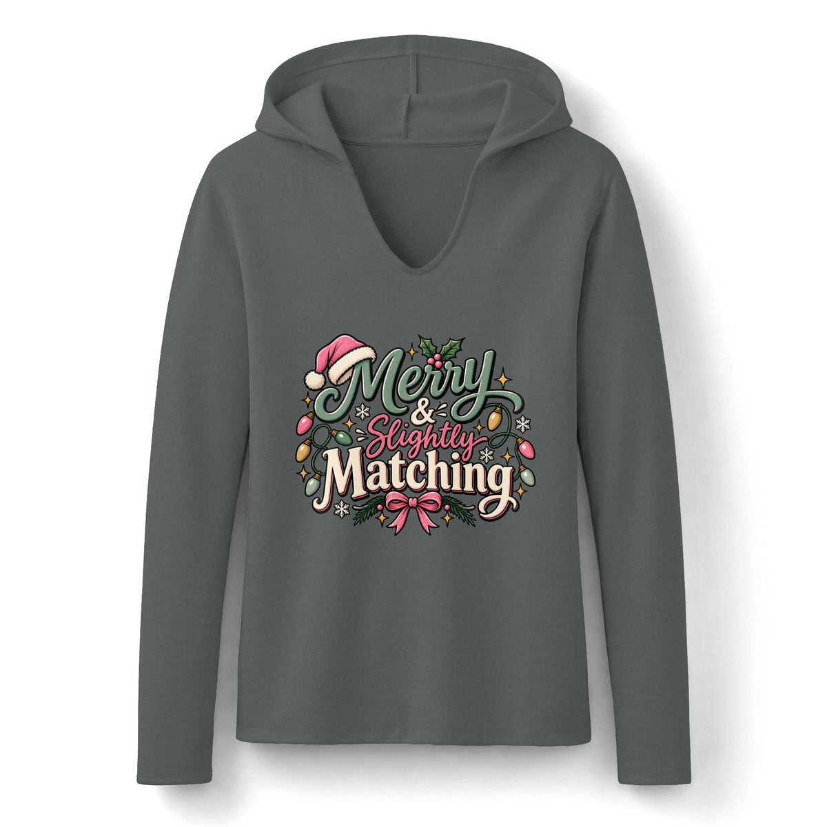 Merry & Slightly Matching Women's Hoodie | Christmas holiday festive sweatshirt