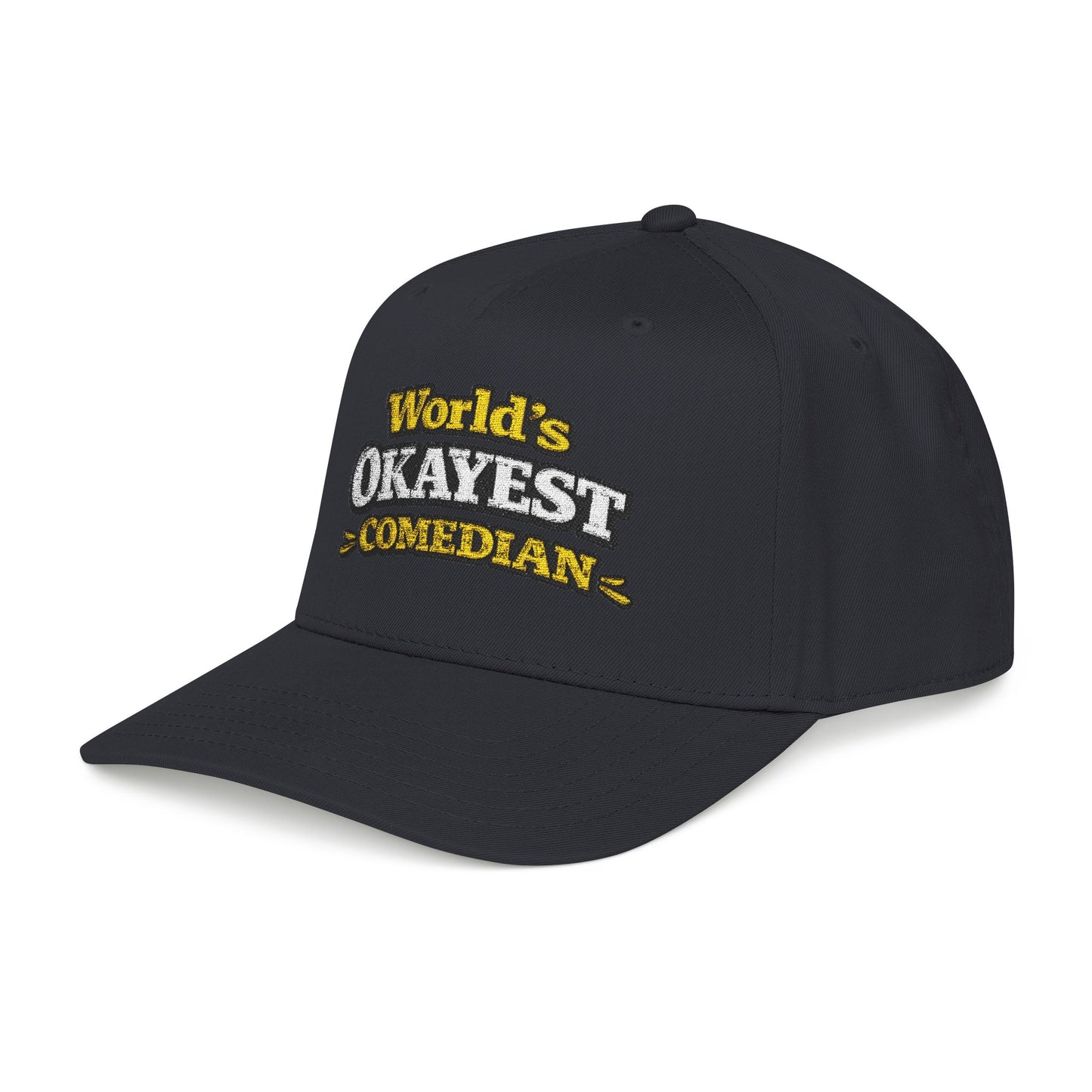 Dad Joke cap Worlds Okayest Comedian Mid Profile Baseball Cap