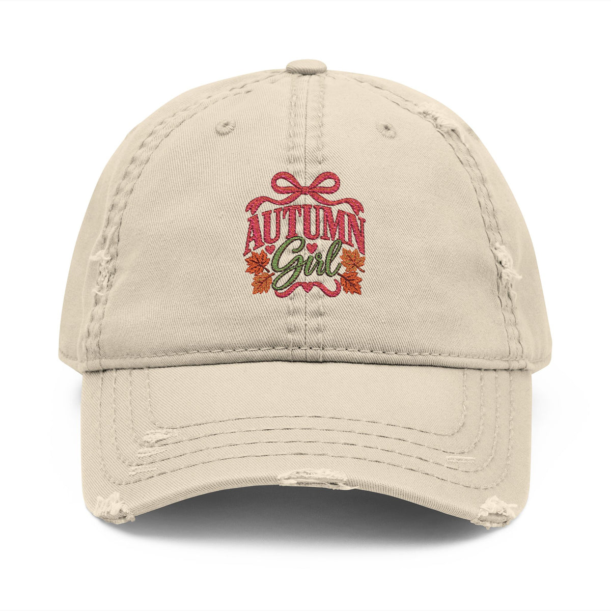 Autumn Girl Distressed Fall Hat (Embroidery)