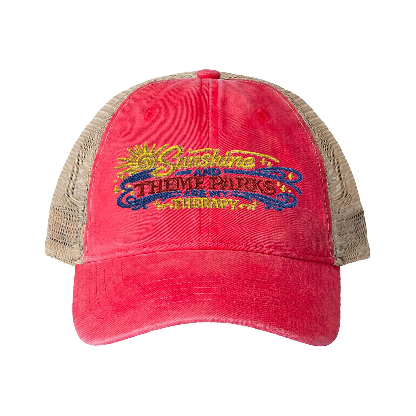 Women's Washed Mesh-Back Cap Sunshine and theme parks are my therapy vacation hat