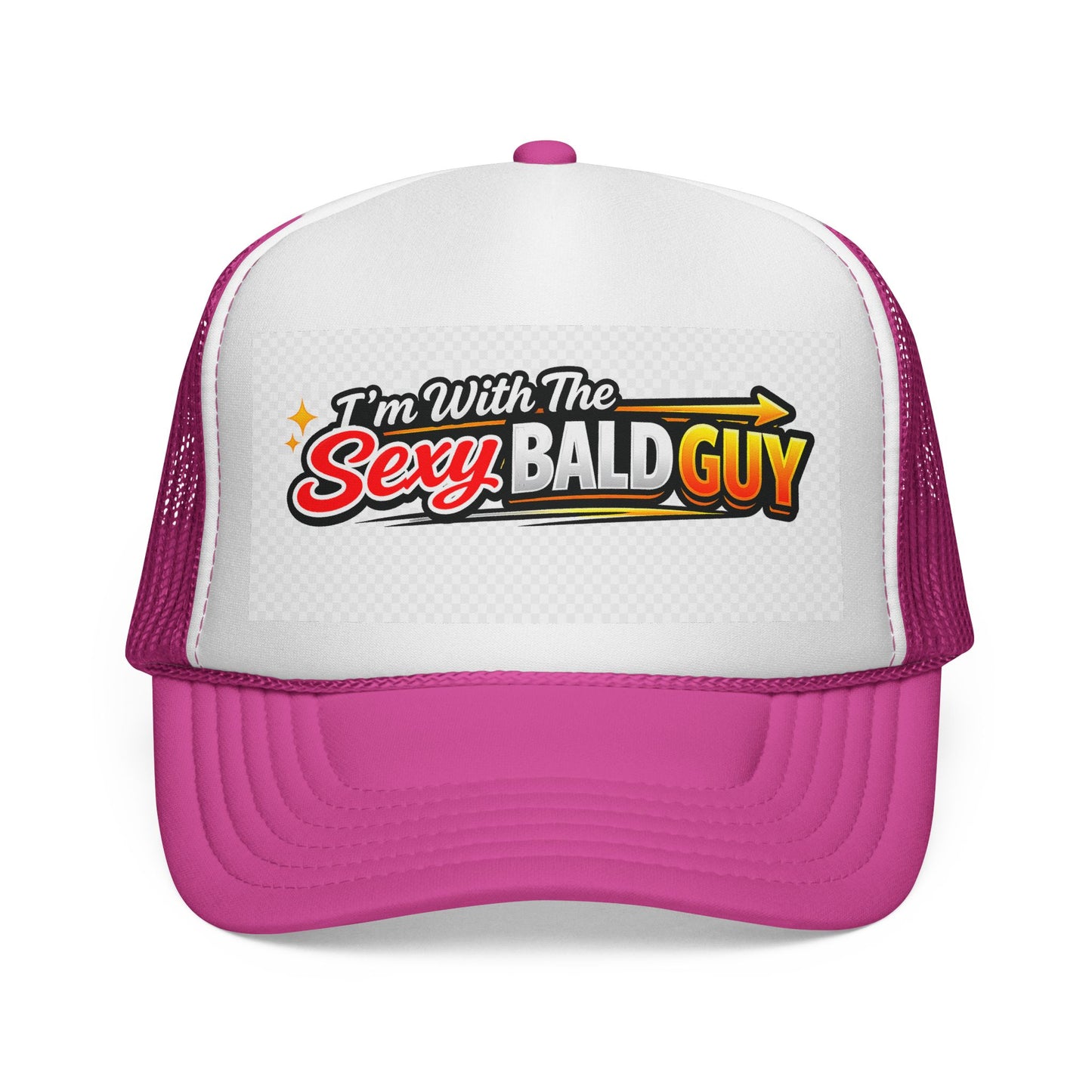Im With The Sexy Bald Guy Trucker Cap | Funny Novelty Mesh Hat