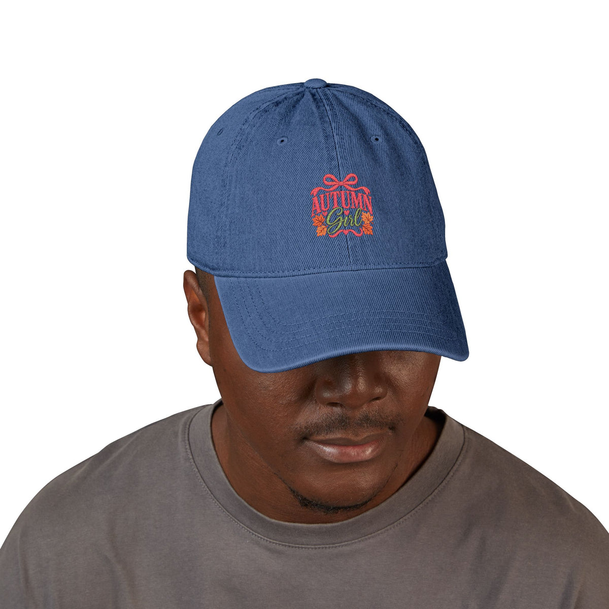 Autumn Girl Fall Denim Hat (Embroidery)