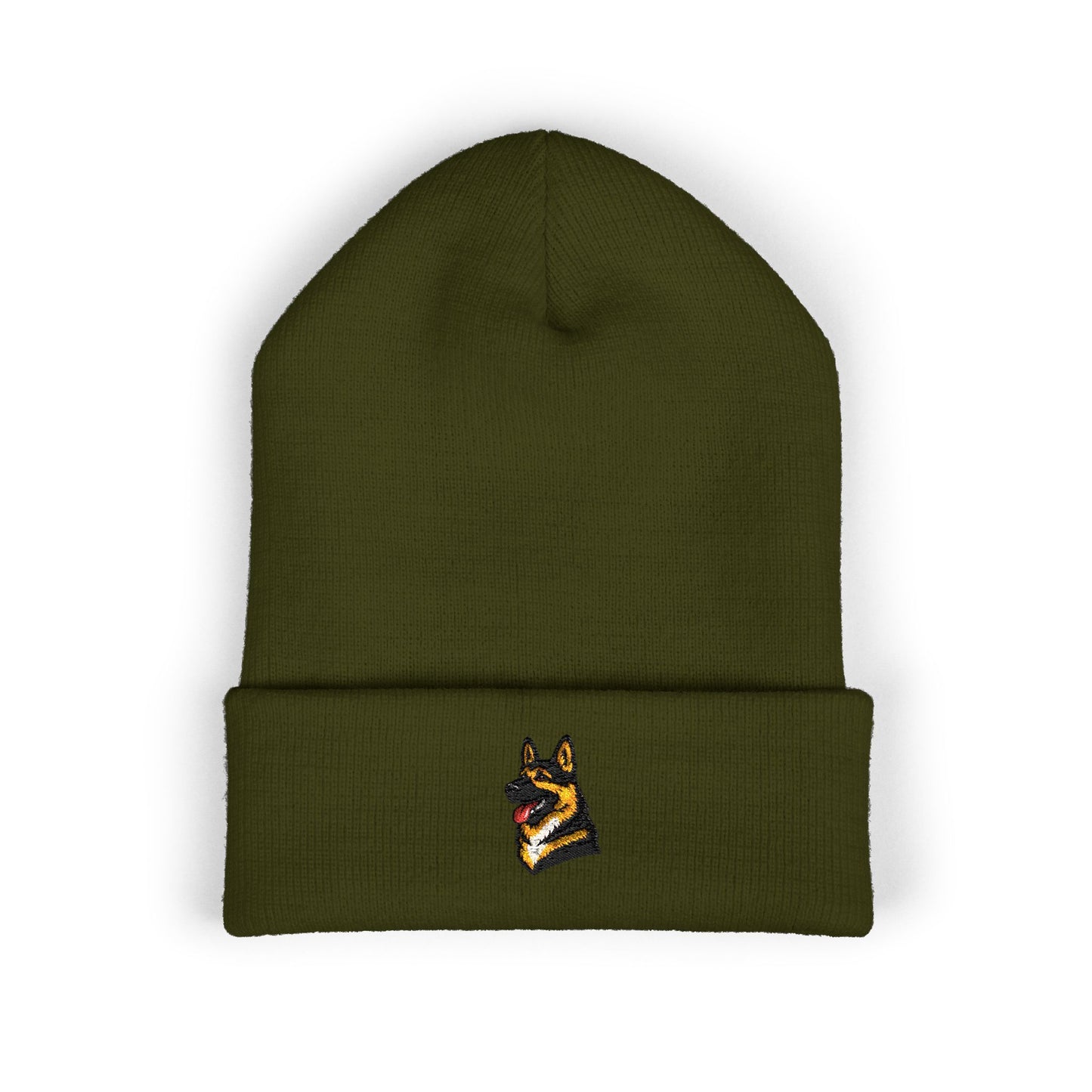German Sheperd Embroidered Beanie | Cuffed Knit Hat