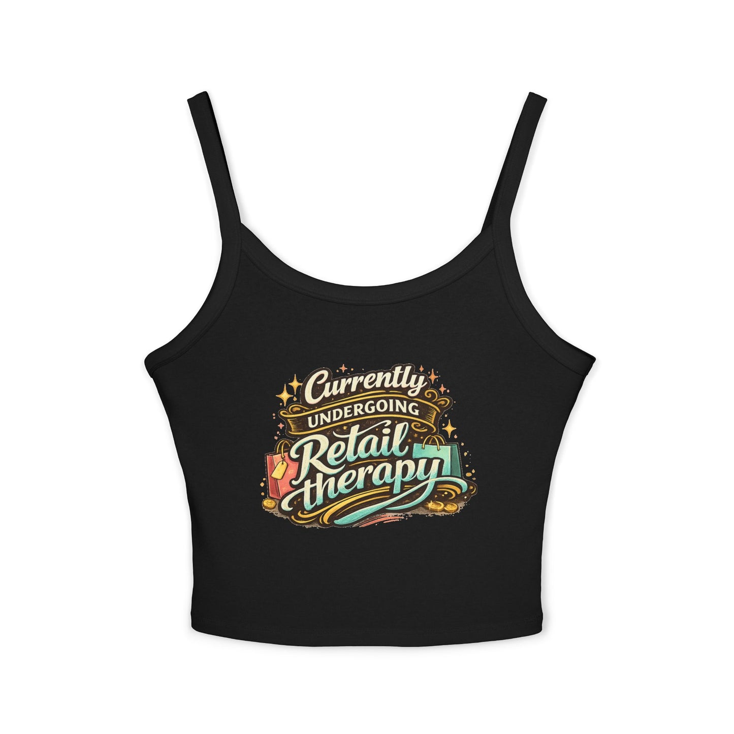 Currently Undergoing Retail Therapy tank top | retail therapy graphic crop