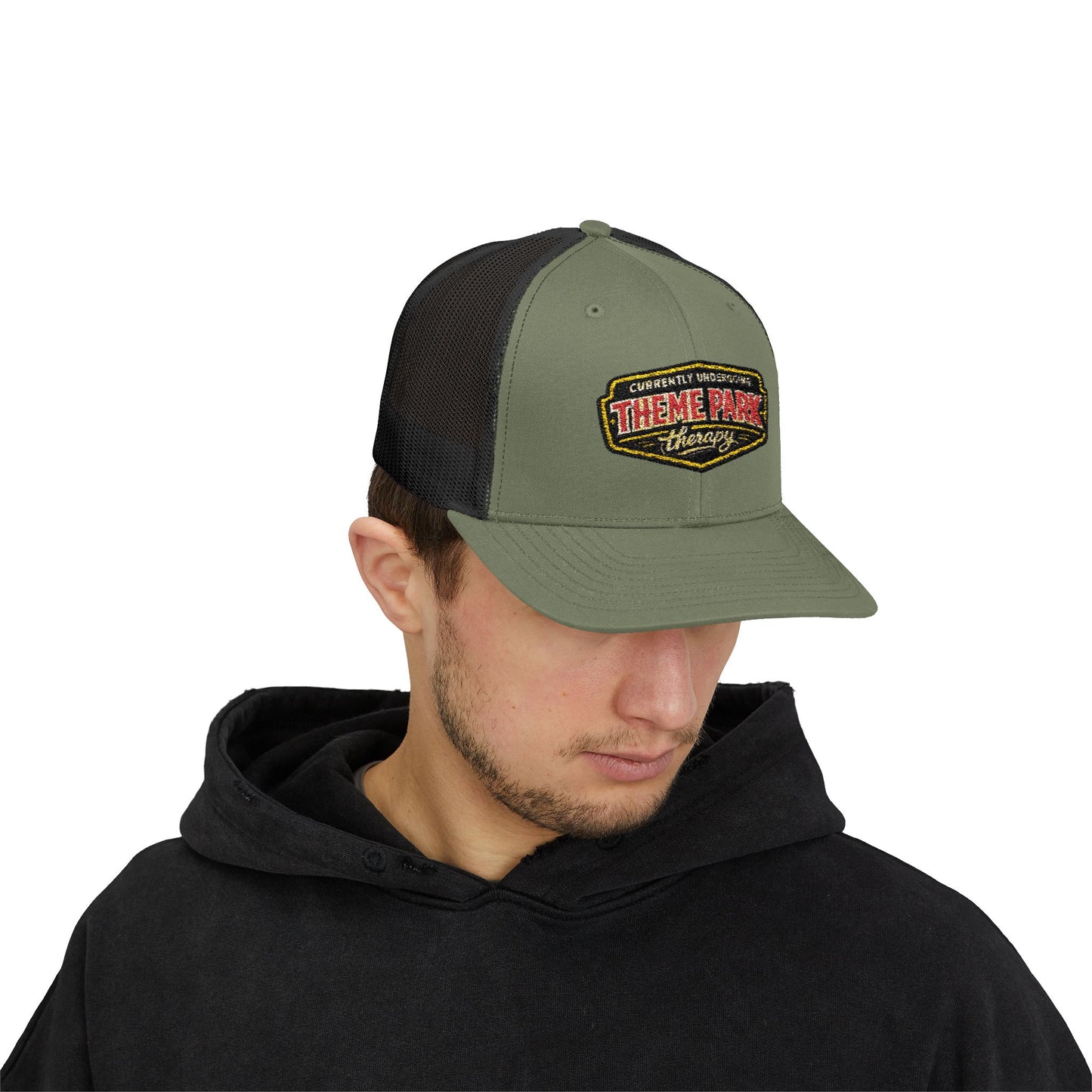 Theme Park Therapy Vintage Logo Snapback Cap | Trucker Mesh Hat