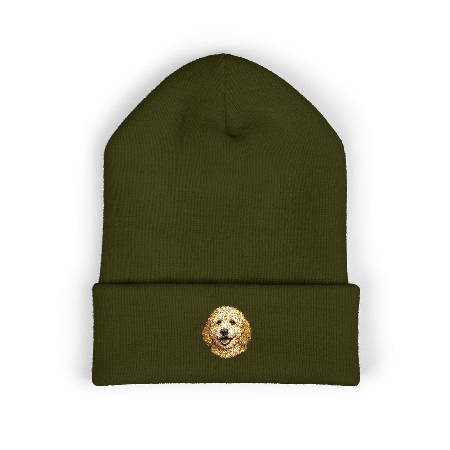 Golden Doodle Embroidered Beanie | Cuffed Knit Hat