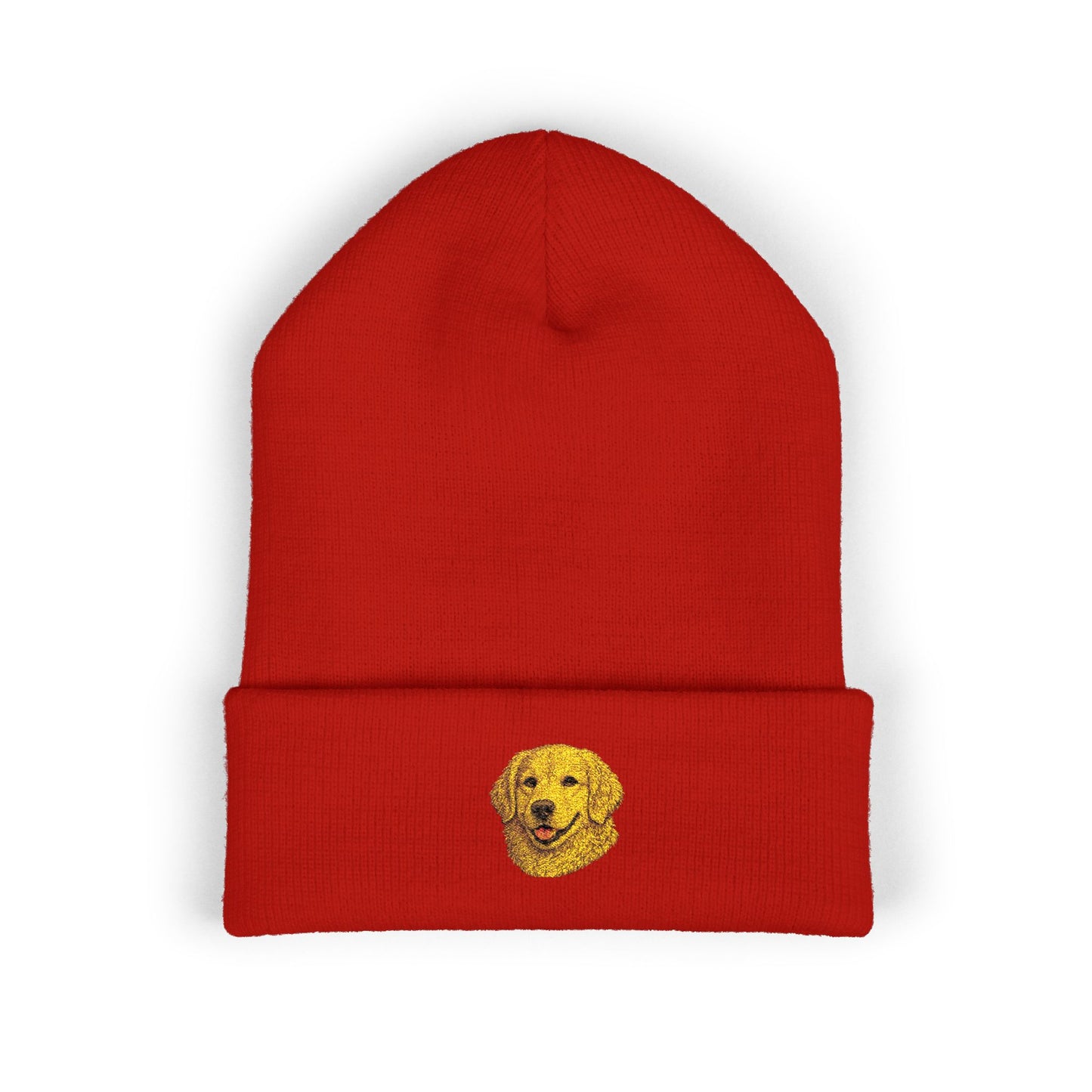 Golden Retriever Embroidered Beanie | Cuffed Knit Hat