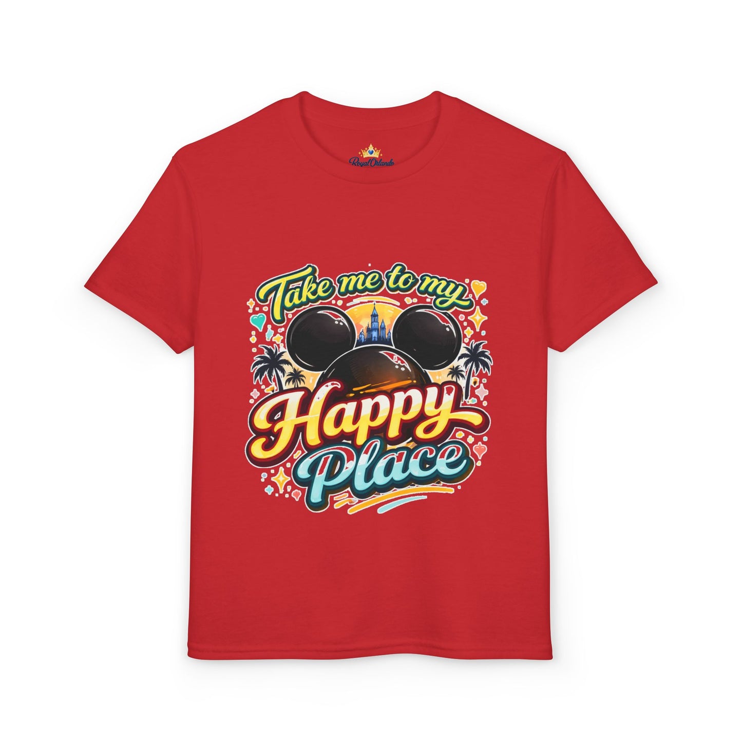 Take Me To My Happy Place Youth T-Shirt | Mickey Ears Sunset Theme