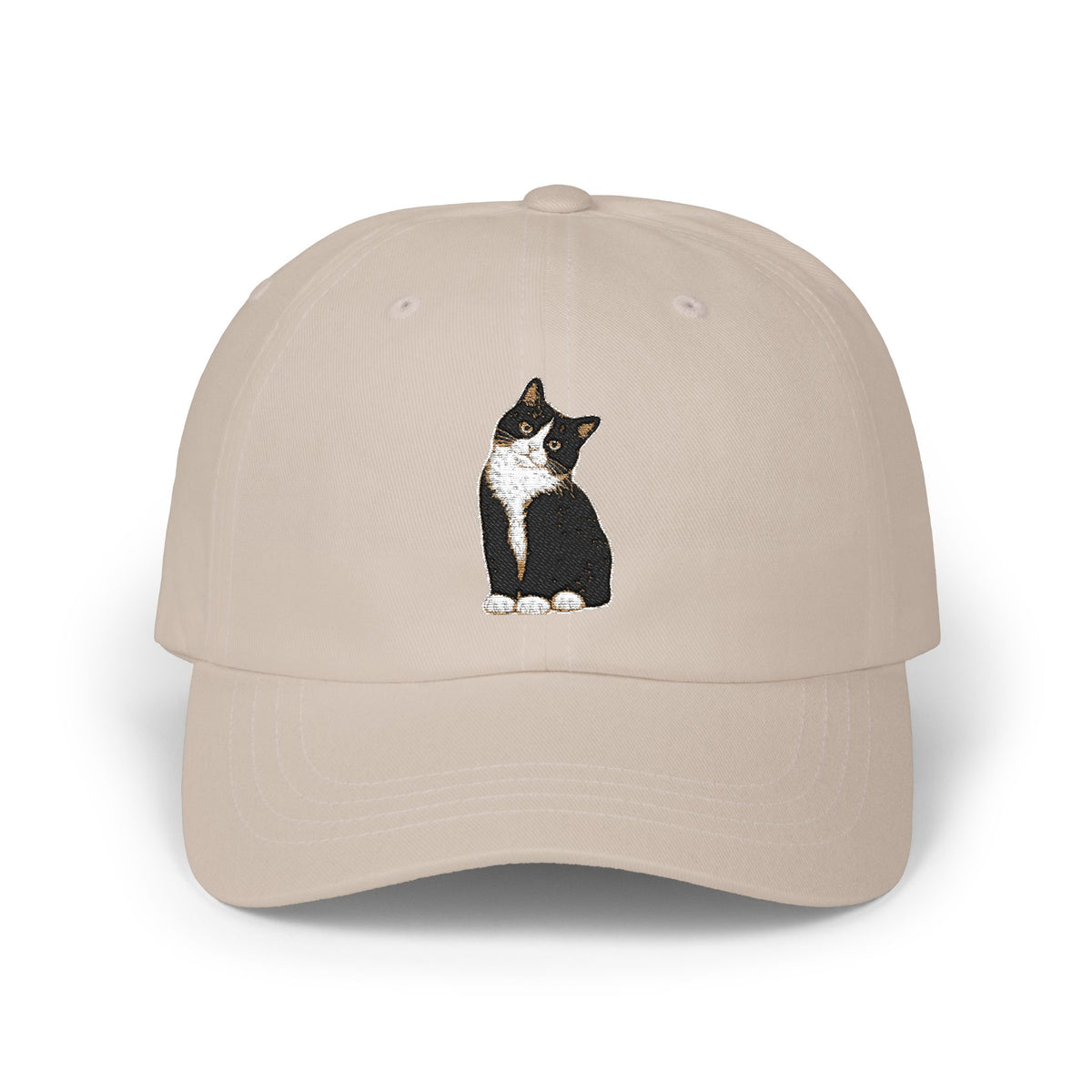 Tuxedo Cat Embroidered Classic Dad Cap