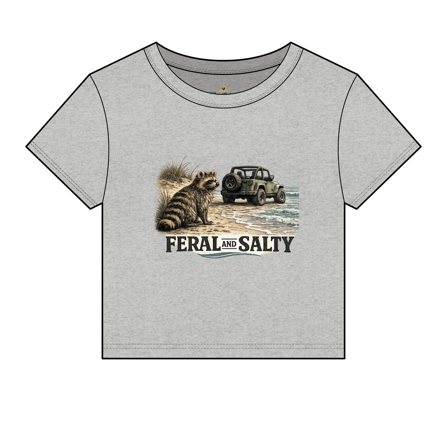 Women's Micro Rib Baby Tee Salty and Feral Ocean theme